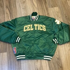 Vintage 80s NBA Starter Boston Celtics Green Satin Basketball Jacket Mens XXL